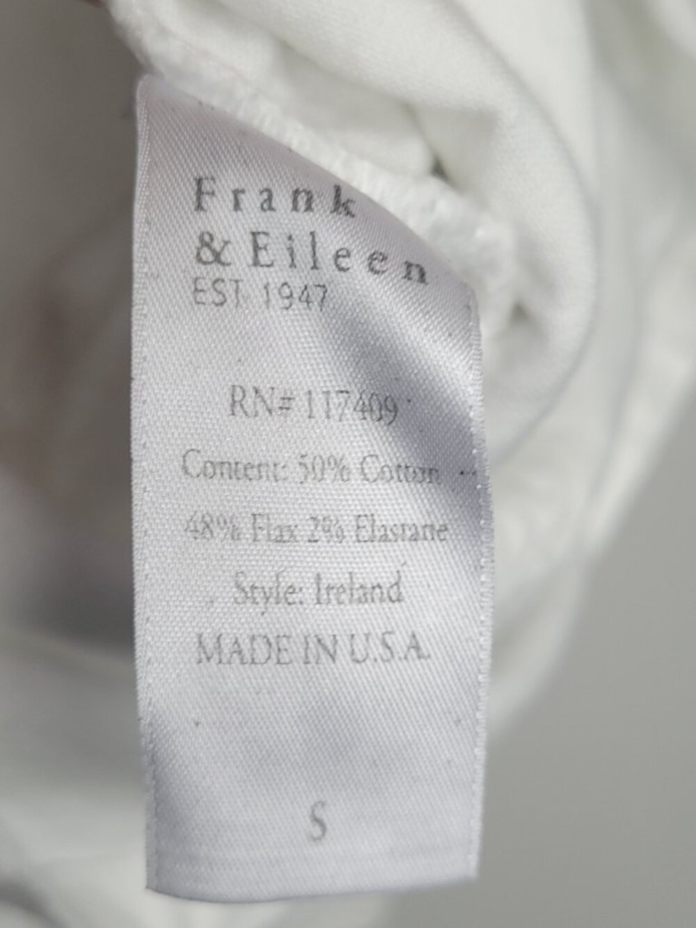 Frank & Eileen Ireland cotton flax Romper White Long Sleeve Utility size small - Picture 5 of 7